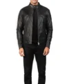 Black Quilted Leather Moto Jacket