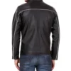 Black Racer Stripe Leather Jacket Back