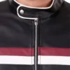 Black Racer Stripe Leather Jackets
