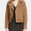 Brown Leather Biker Jacket