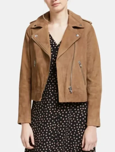Brown Leather Biker Jacket