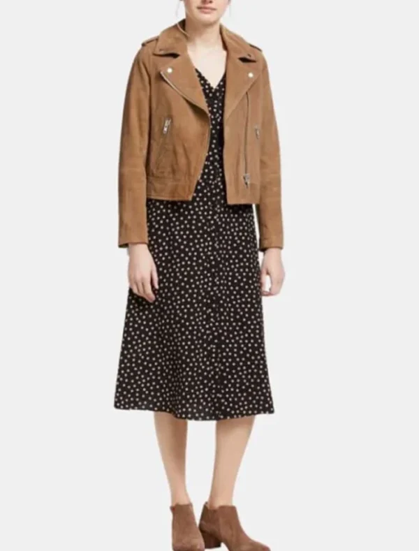 Brown Leather Biker Jacket on Sale