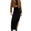 Brown Suede Biker Leather Jacket for Women on Sale