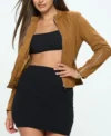 Brown Suede Leather Jacket for Women