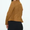 Brown Suede Leather Jacket for Women Back
