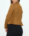 Brown Suede Leather Jacket for Women Back