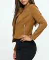 Brown Suede Leather Jacket for Women on Sale