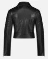 Buy Black Quilted Biker Leather Jacket for Women Back