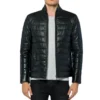 Buy Quilted Leather Black Puffer Jacket