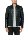 Buy Quilted Leather Black Puffer Jacket