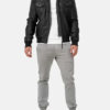 Buy Stylish Black Leather Hooded Jacket for Men