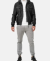 Buy Stylish Black Leather Hooded Jacket for Men