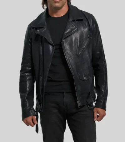 Classic Black Biker Leather Jacket