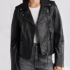 Classic Black Biker Leather Jacket for Women on Sale