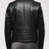 Classic Black Biker Style Leather Jacket Back