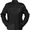 Classic Black Leather Café Racer Jacket