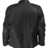 Classic Black Leather Café Racer Jacket Back