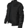Classic Black Leather Café Racer Jacket Side Look