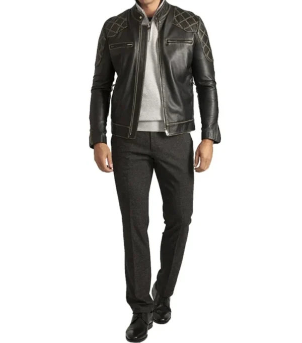 Classic Black Leather Cafe Racer Vintage Styles