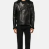 Classic Black Leather Jackets with Fur Collar