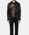 Classic Black Leather Jackets with Fur Collar