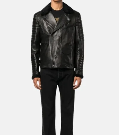 Classic Black Leather Jackets with Fur Collar