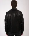 Classic Black Leather Trucker Jacket Back