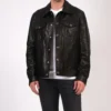 Classic Black Leather Trucker Jackets
