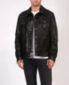Classic Black Leather Trucker Jackets