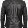 Classic Black Quilted Leather Jacket for Men Back