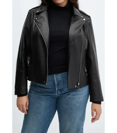Classic Black Real Leather Moto Jacket