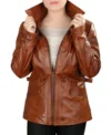 Classic Brown Leather Jacket for Women on Sale