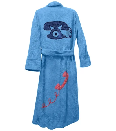 Classic Connection Blue Bathrobe Back