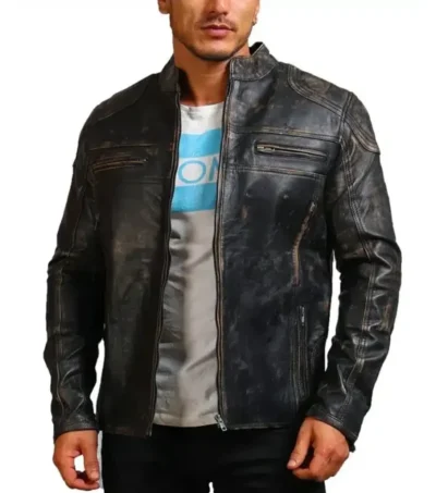 Classic Distressed Leather Rider Jackets