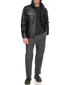 Classic Style Black Leather Jacket on Sale