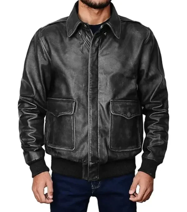 Classic Vintage Black Bomber Jacket on Sale