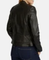 Classic Women's Black Café Racer Leather Jackets Back
