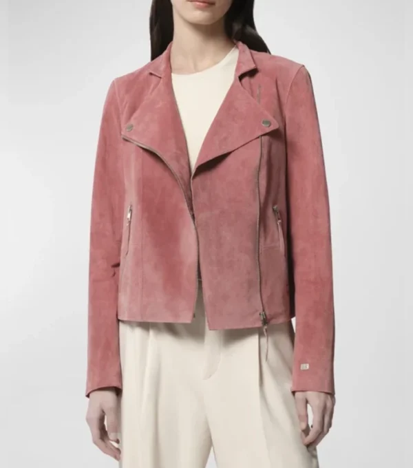 Classic Women's Suede Biker Jacket