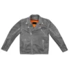Grey Biker Leather Jacket