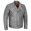 Grey Biker Leather Jackets