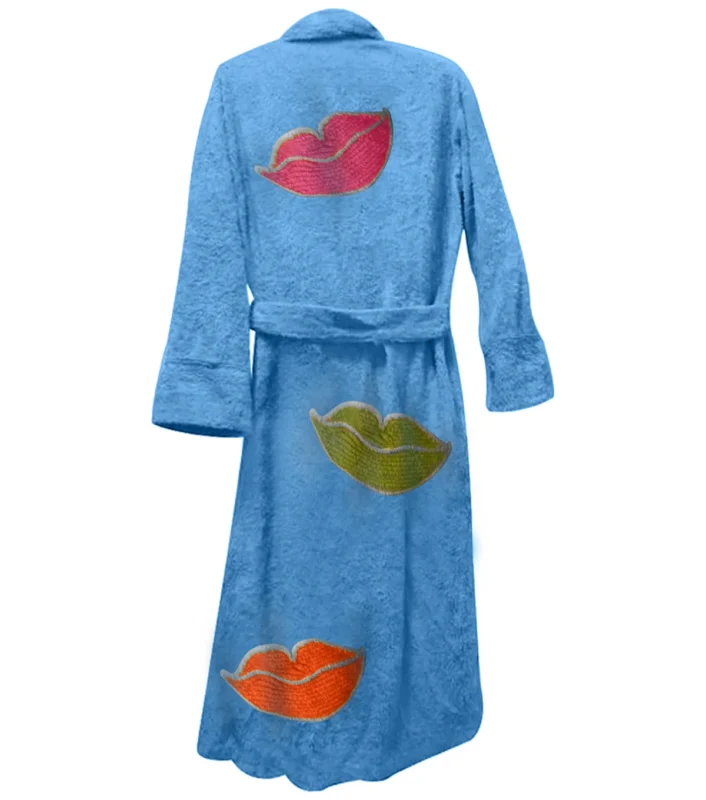 Lush Lips Blue Bathrobe Back