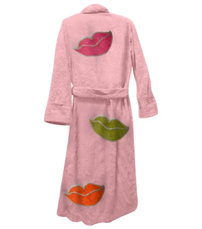 Lush Lips Pink Bathrobe Back