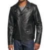 Men's Biker Style Black Leather Jacket