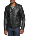 Men's Biker Style Black Leather Jacket