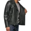 Men's Biker Style Black Leather Jacket