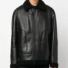Men's Black B3 Sheepskin Jacket with Skull Print