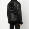 Men's Black B3 Sheepskin Jacket with Skull Print Back