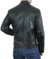 Men’s Black Shadow Biker Jacket Back