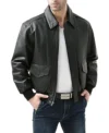 Men's Bomber Zipper Jacket in Black