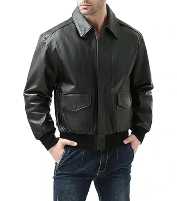 Men's Bomber Zipper Jackets in Black